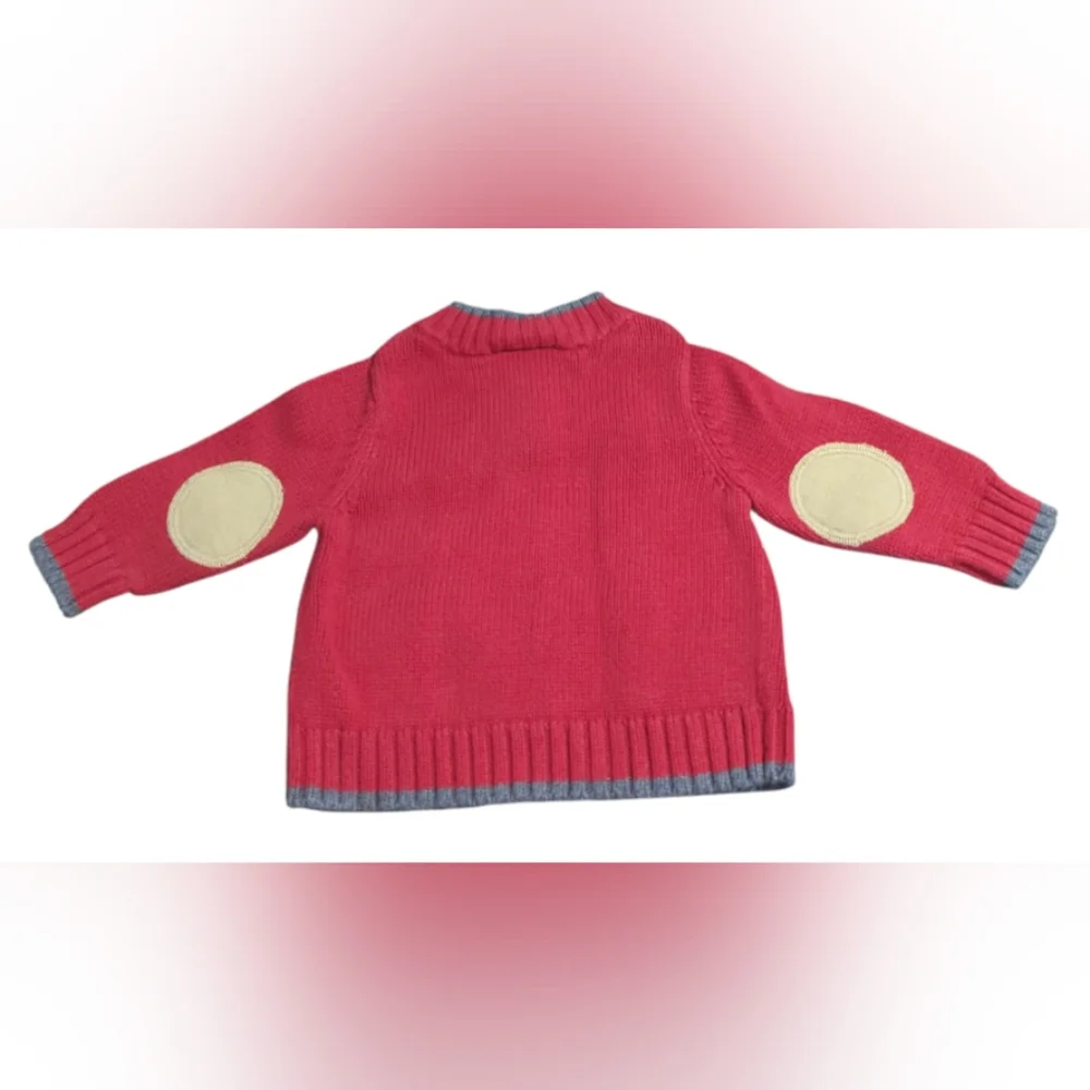 Genuine Baby From Oshkosh Cozy Red And Gray Sweater Size 6 Months.
